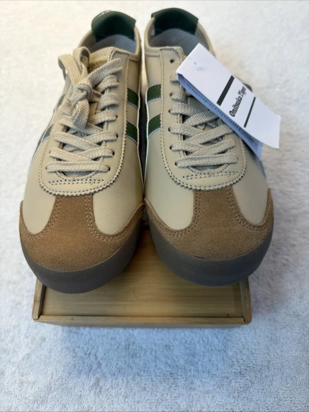 Onitsuka Tiger Mexico 66 Men Sz 8 Beige/Grass Green New in Box